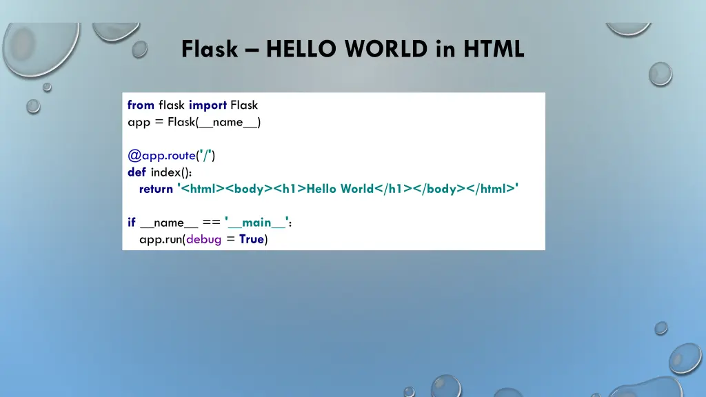 flask hello world in html