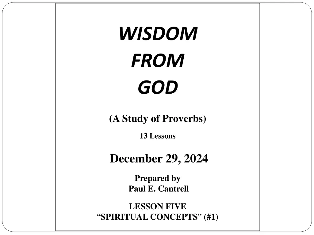 wisdom from god 1