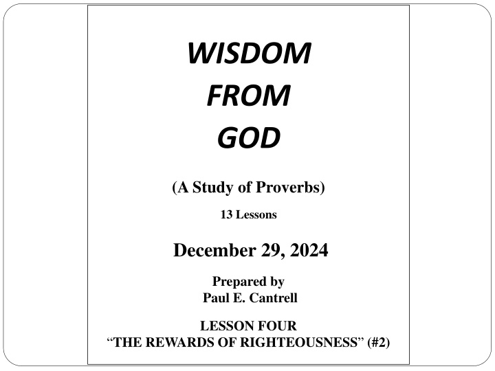 wisdom from god