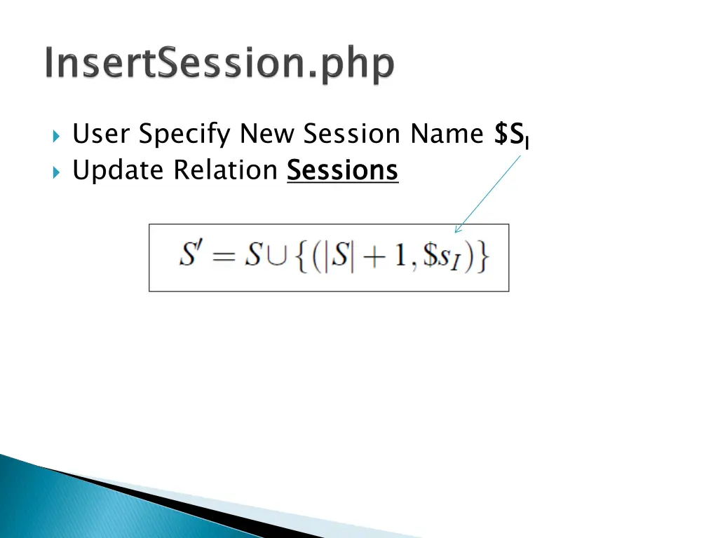 user specify new session name s update relation