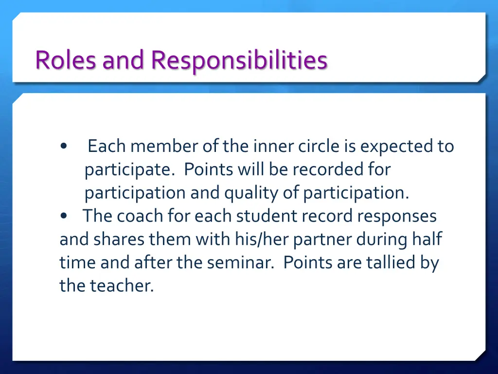 roles and responsibilities