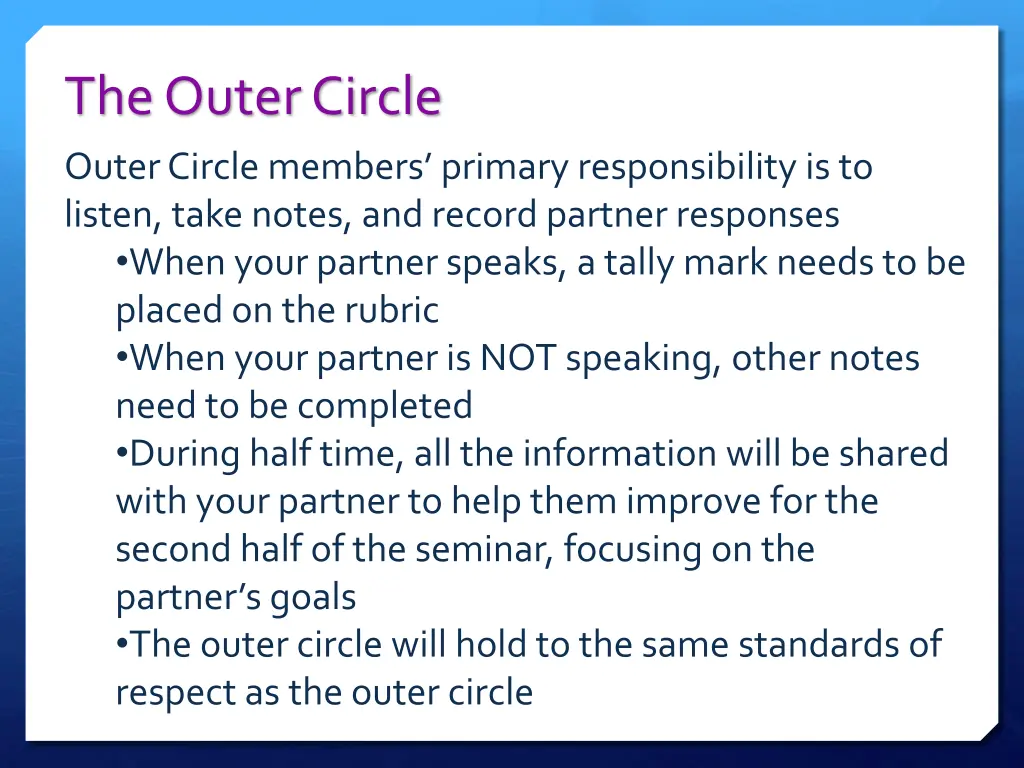the outer circle