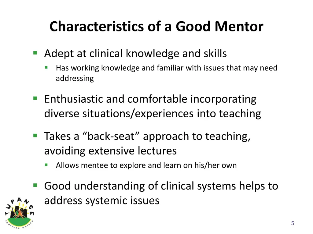 characteristics of a good mentor