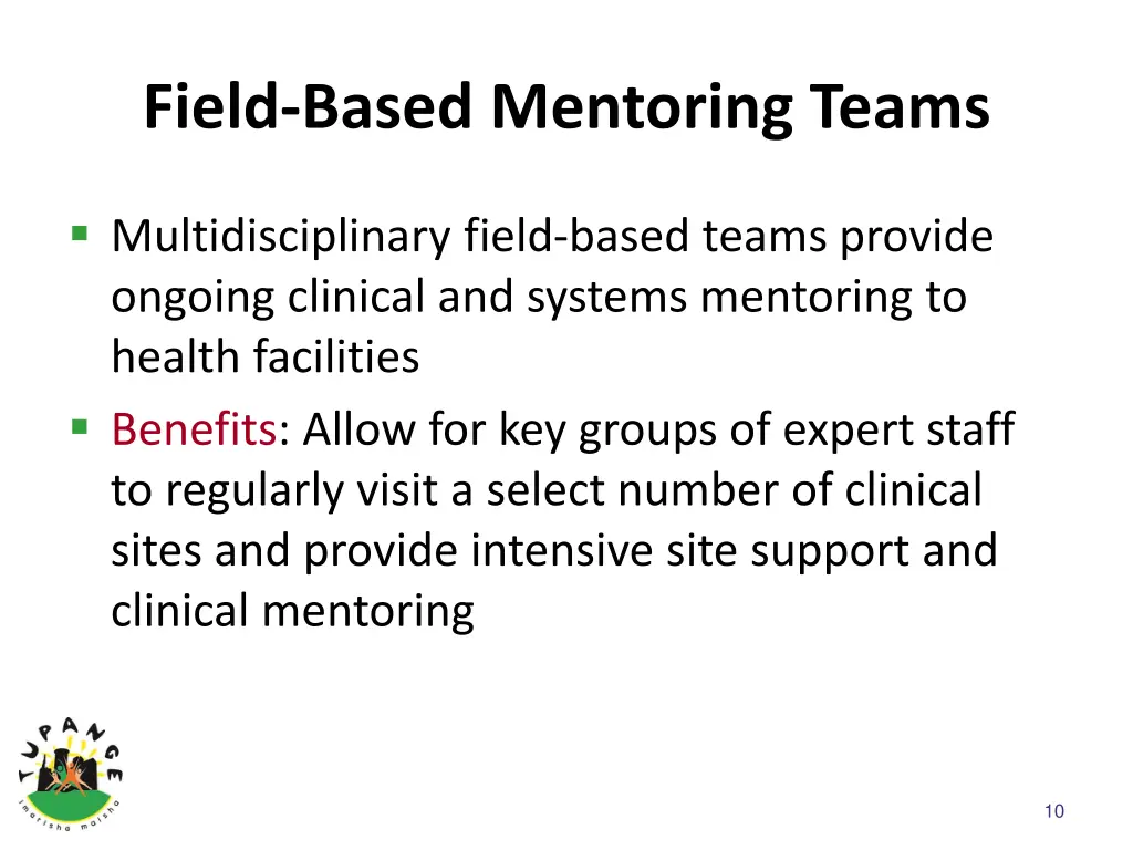 field based mentoring teams
