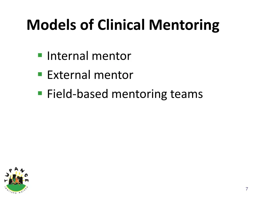 models of clinical mentoring