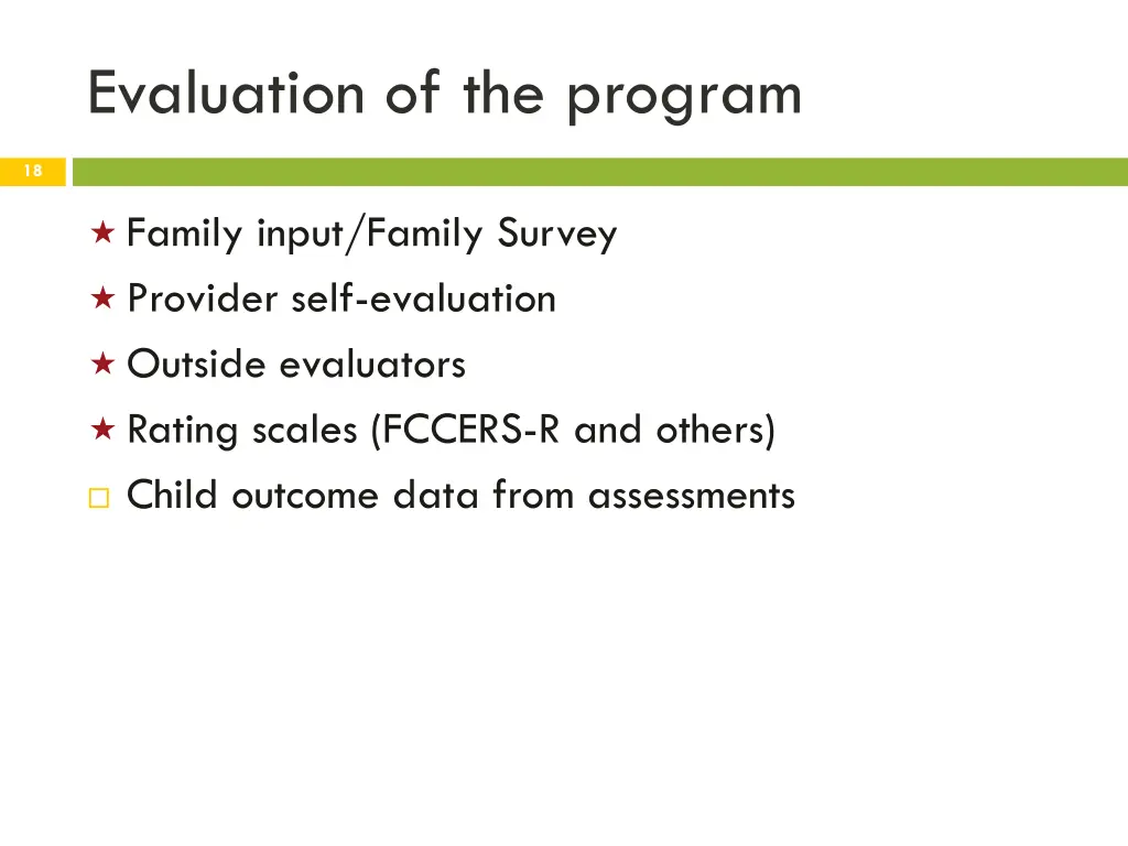 evaluation of the program