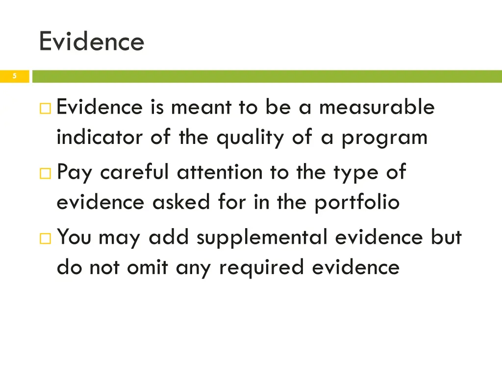evidence