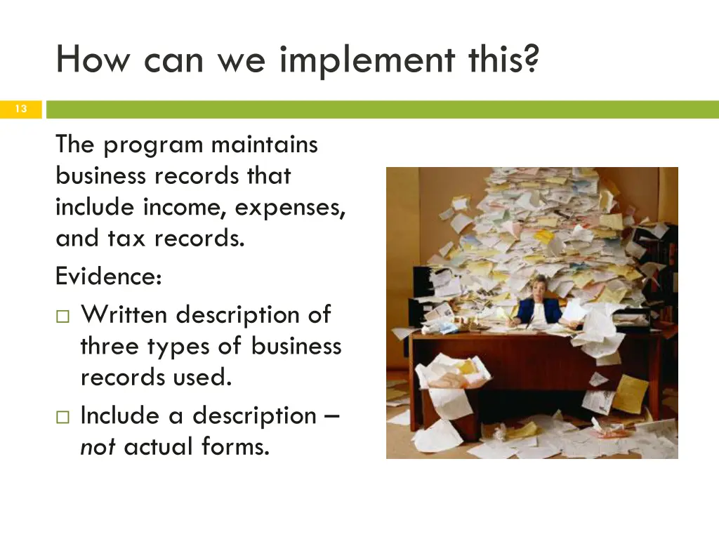how can we implement this