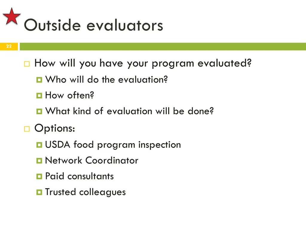 outside evaluators