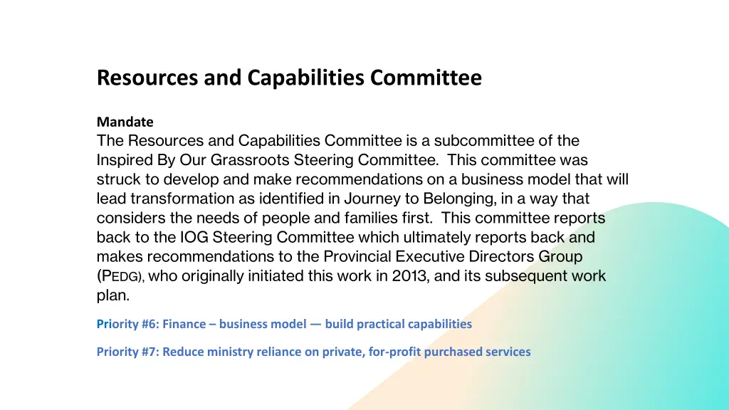 resources and capabilities committee