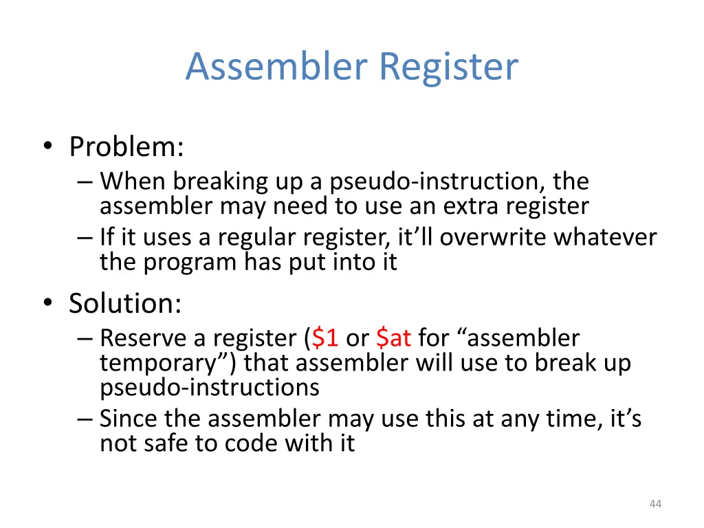 assembler register