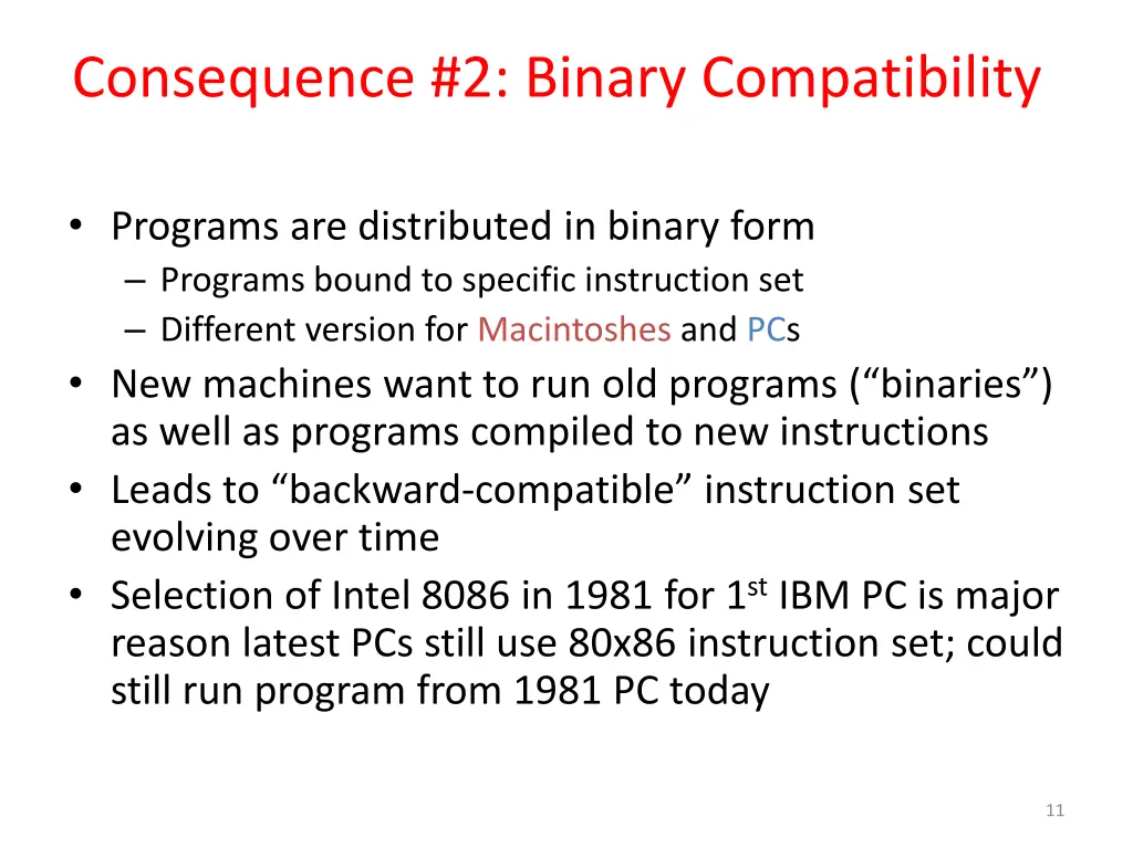 consequence 2 binary compatibility
