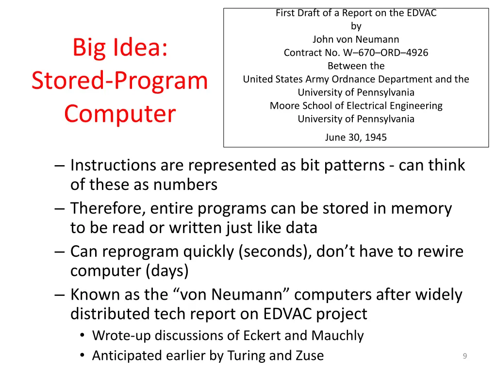 first draft of a report on the edvac by john