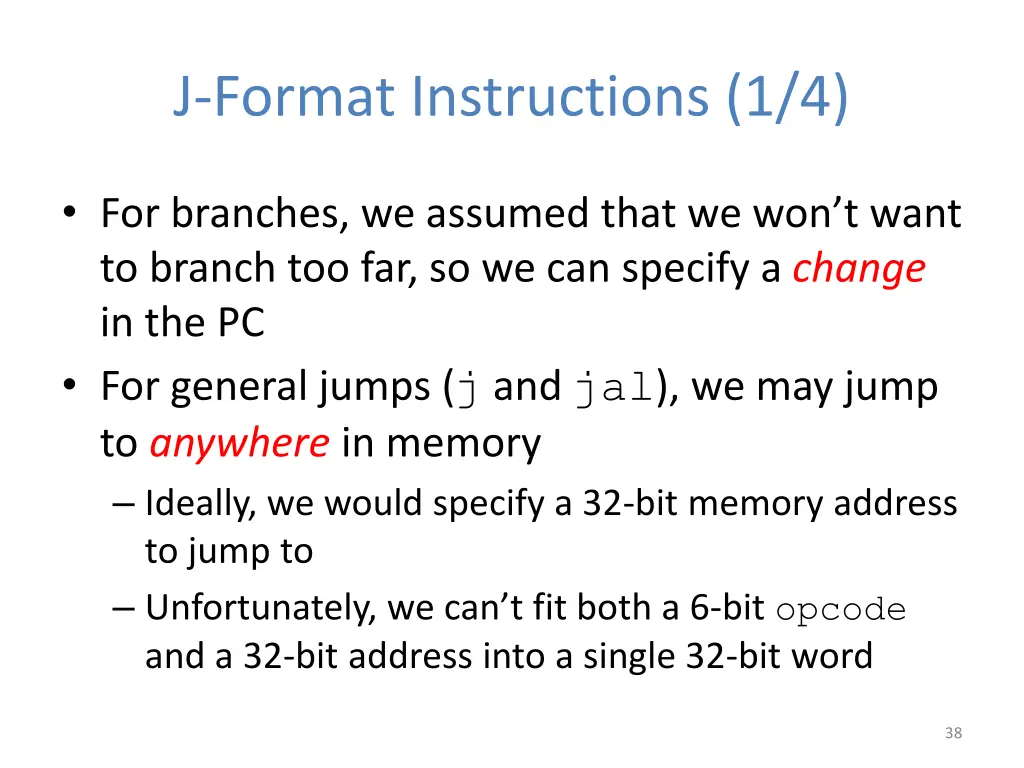 j format instructions 1 4