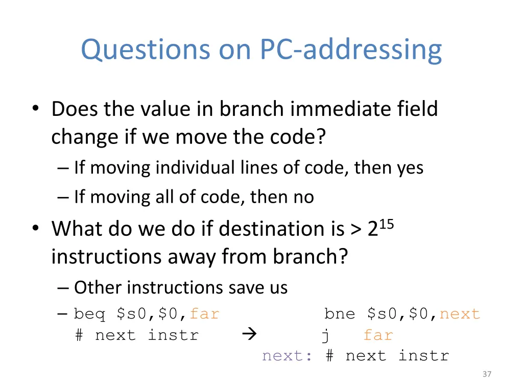 questions on pc addressing