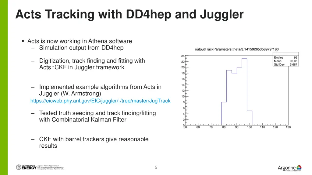 acts tracking with dd4hep and juggler