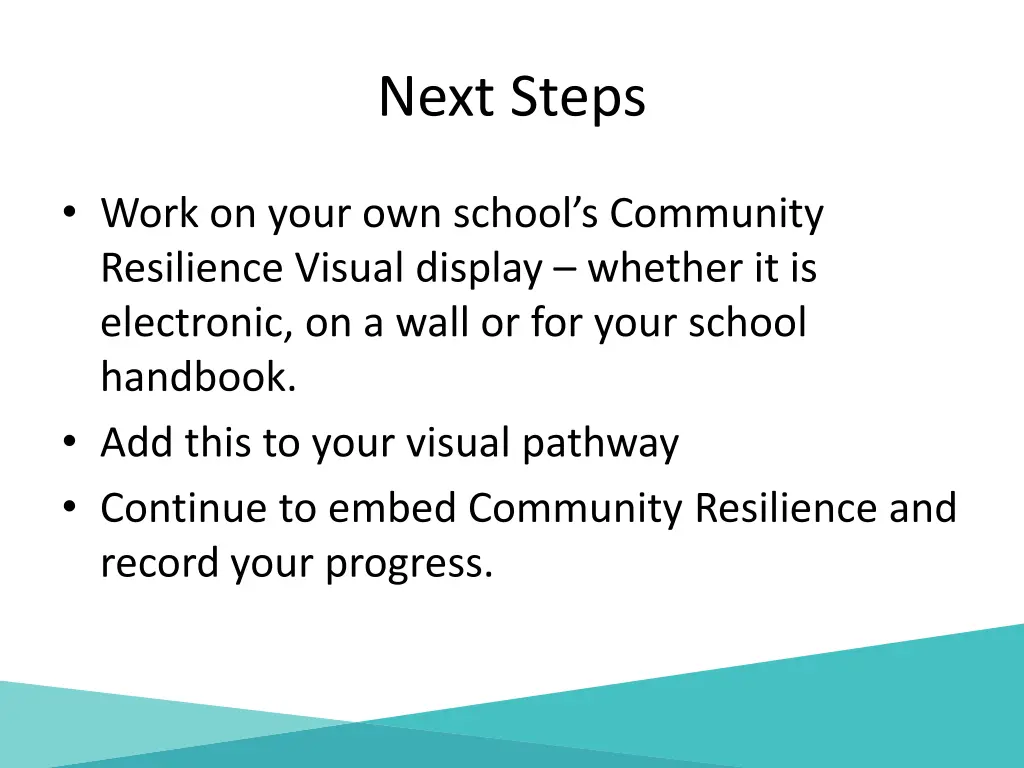 next steps