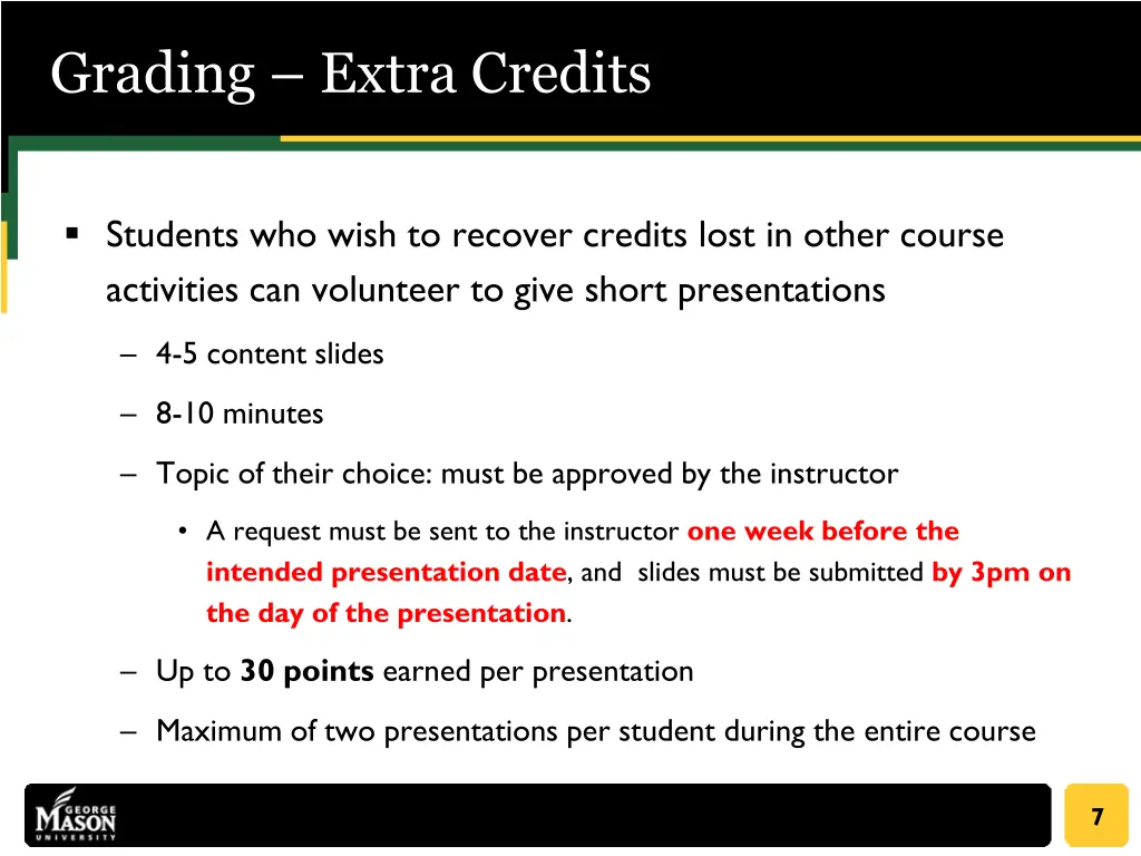 grading extra credits