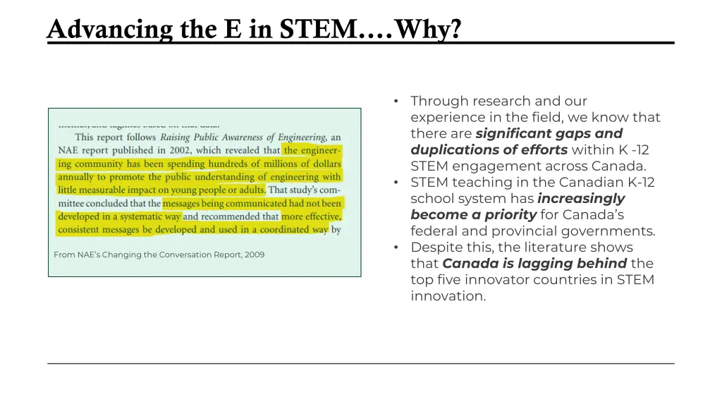 advancing the e in stem why