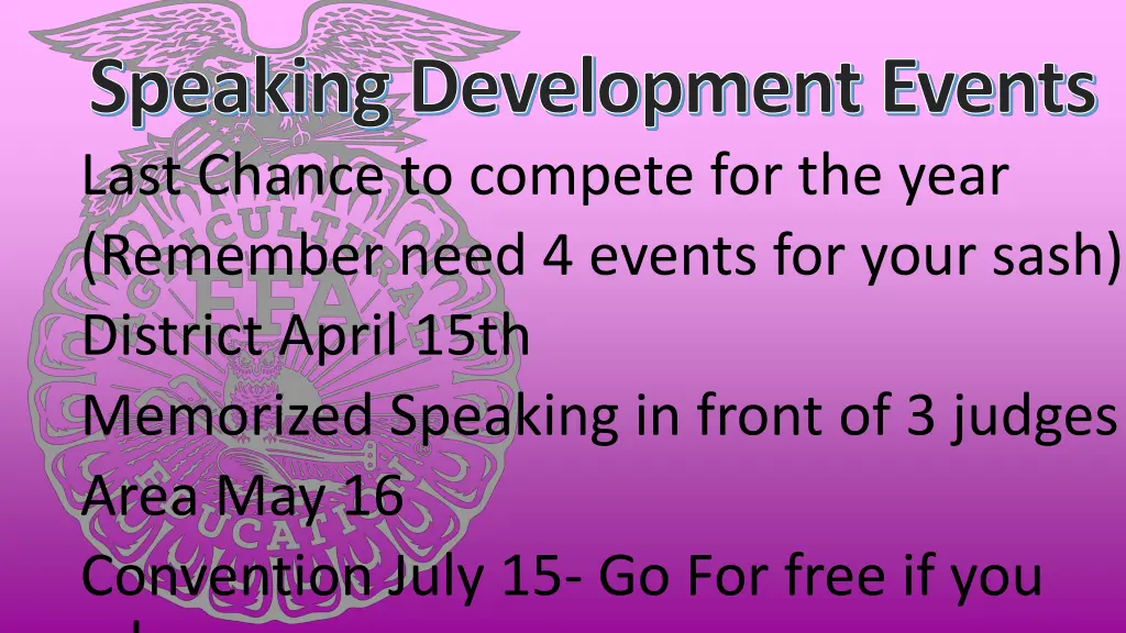 speaking development events last chance