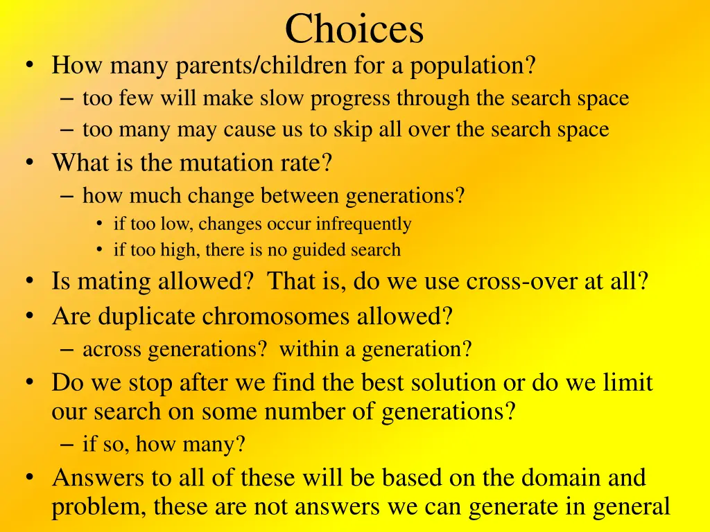 choices