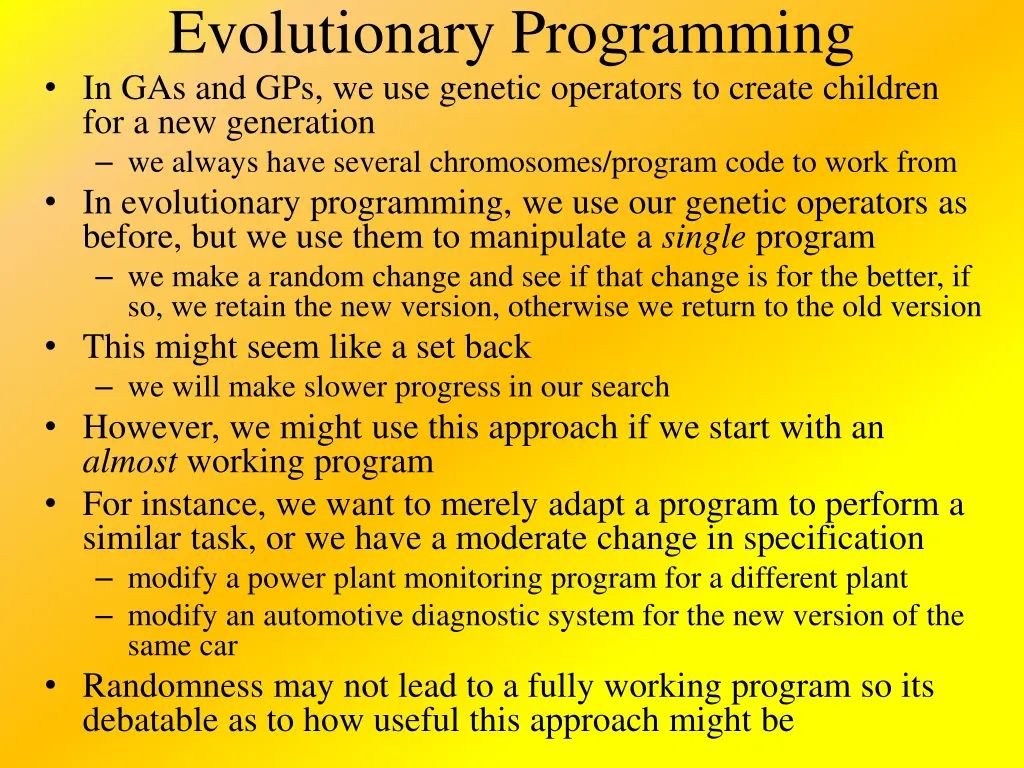 evolutionary programming