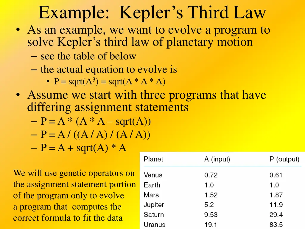 example kepler s third law as an example we want