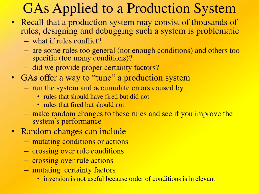 gas applied to a production system recall that