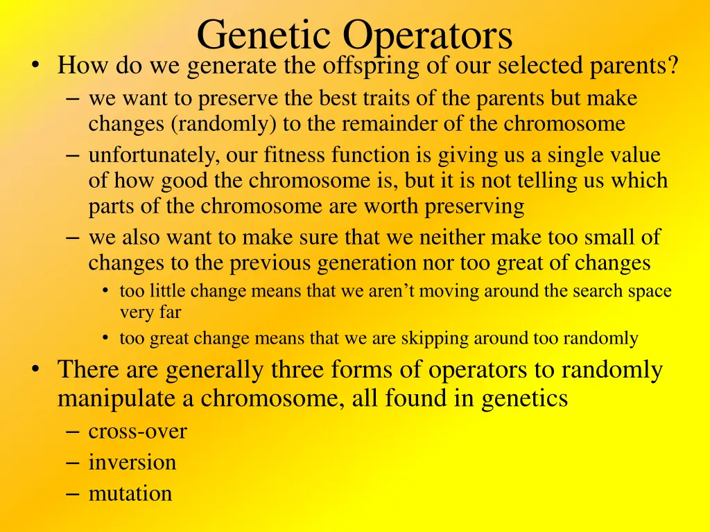 genetic operators