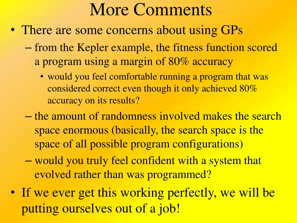more comments