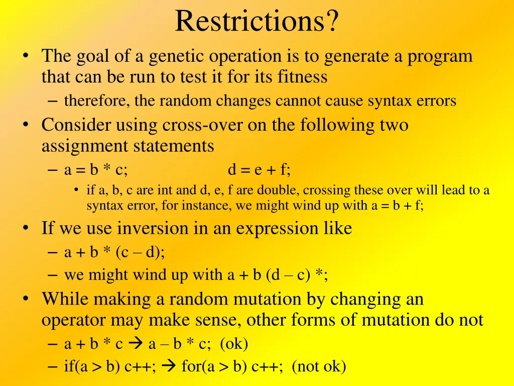 restrictions