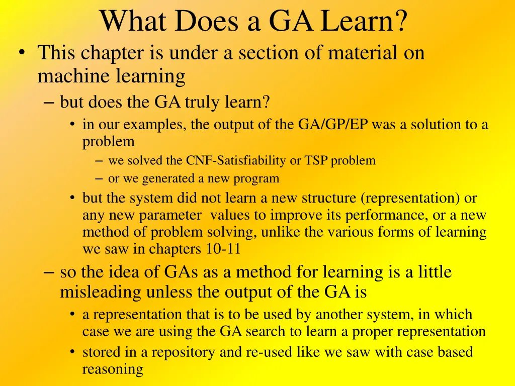 what does a ga learn this chapter is under