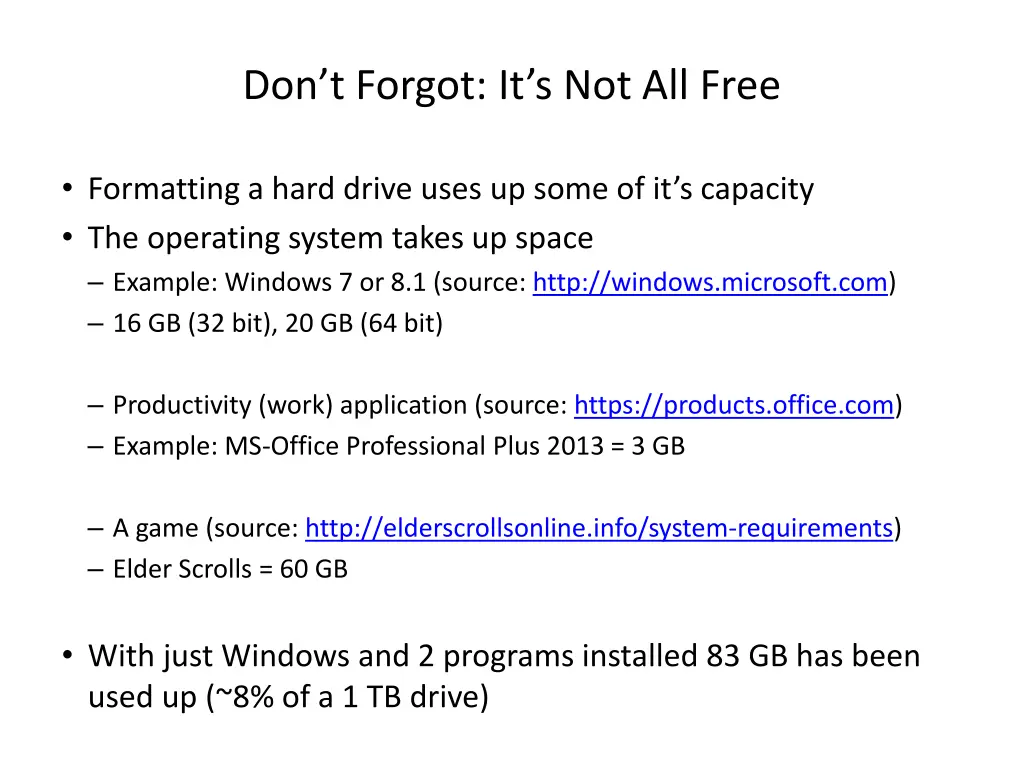 don t forgot it s not all free