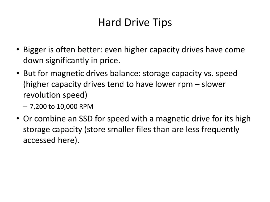 hard drive tips