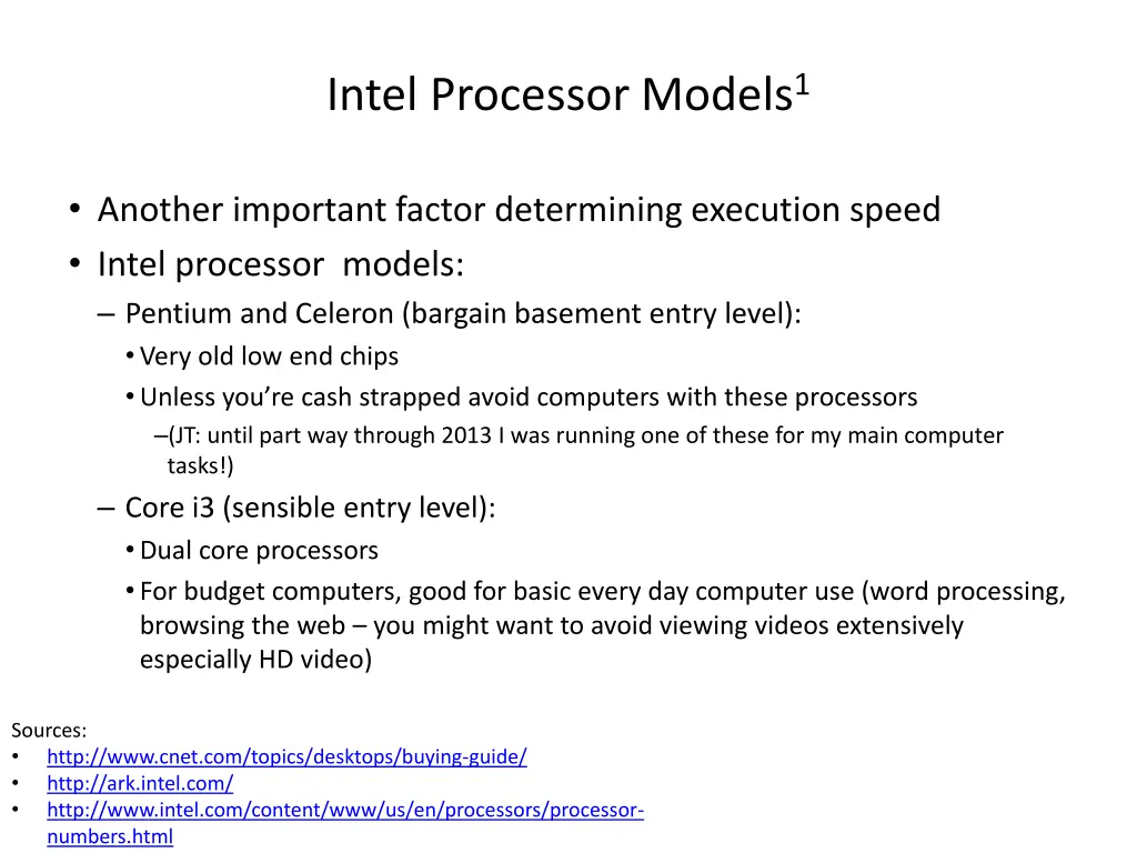 intel processor models 1