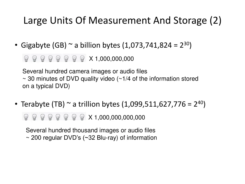 large units of measurement and storage 2