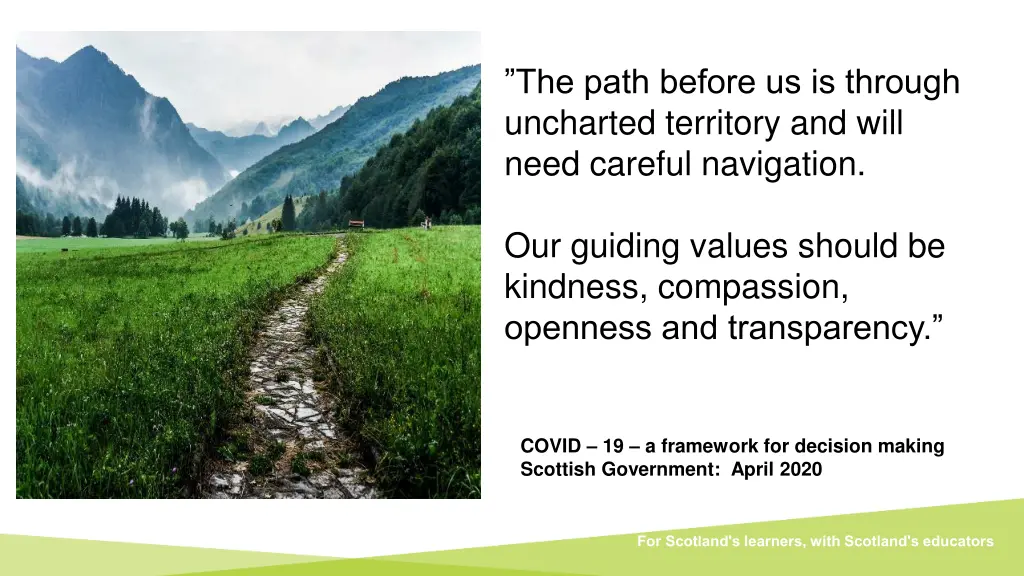 the path before us is through uncharted territory