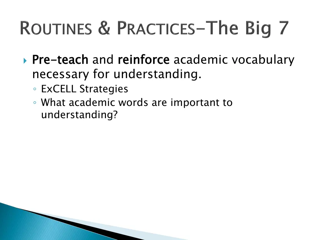 pre necessary for understanding excell strategies