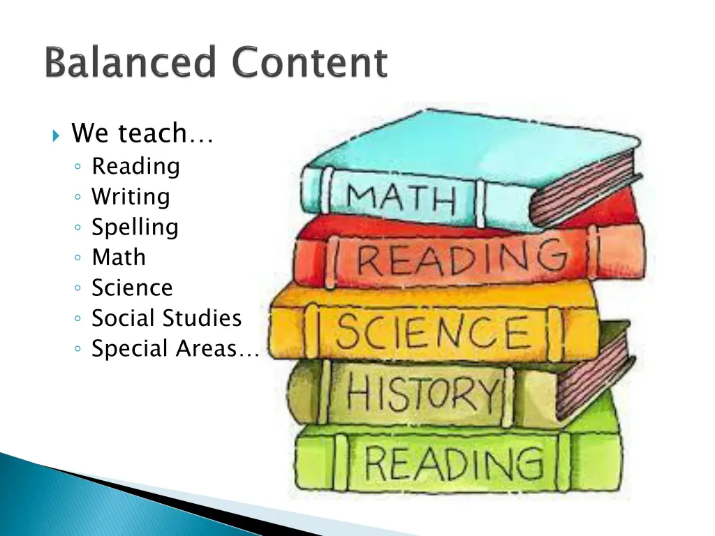 we teach reading writing spelling math science