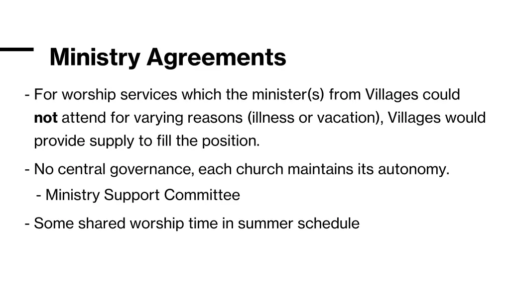 ministry agreements 1