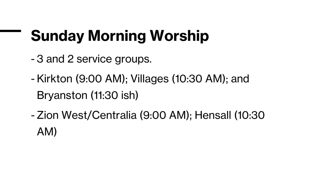 sunday morning worship