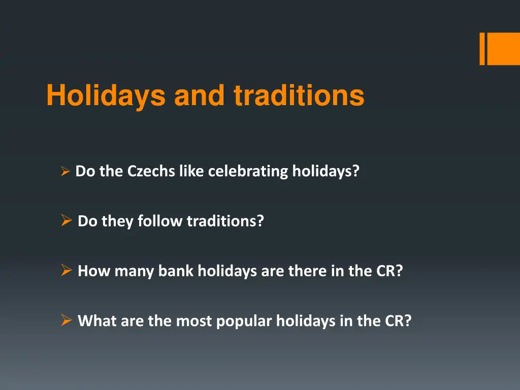 holidays and traditions