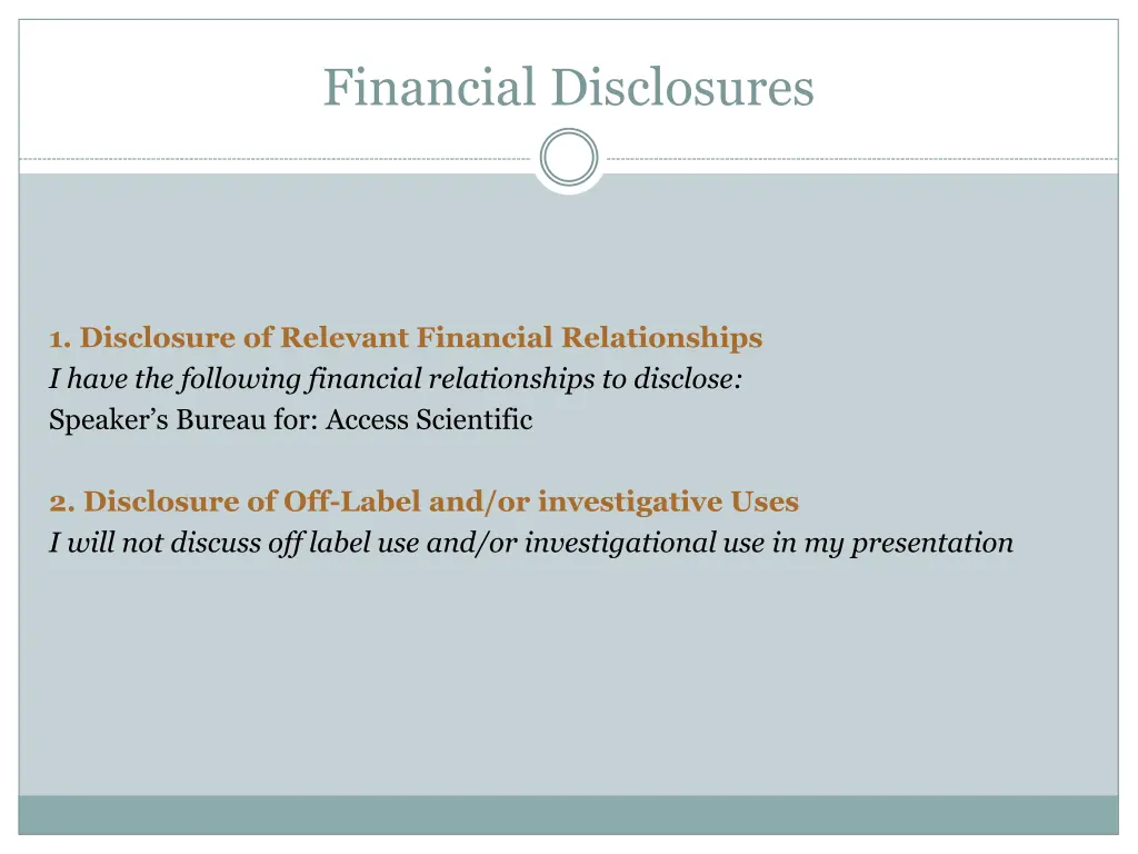 financial disclosures