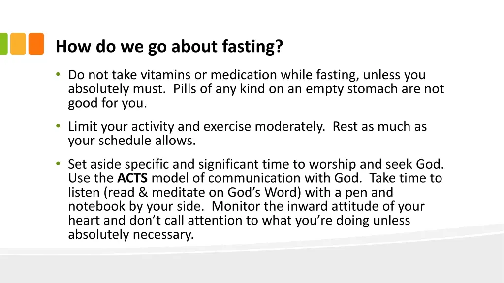 how do we go about fasting 1