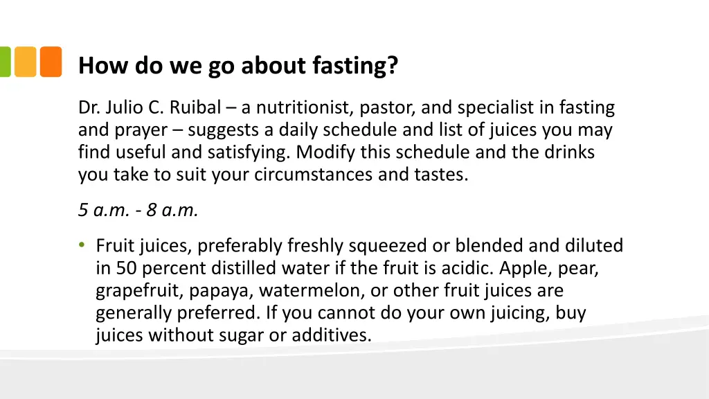 how do we go about fasting 5