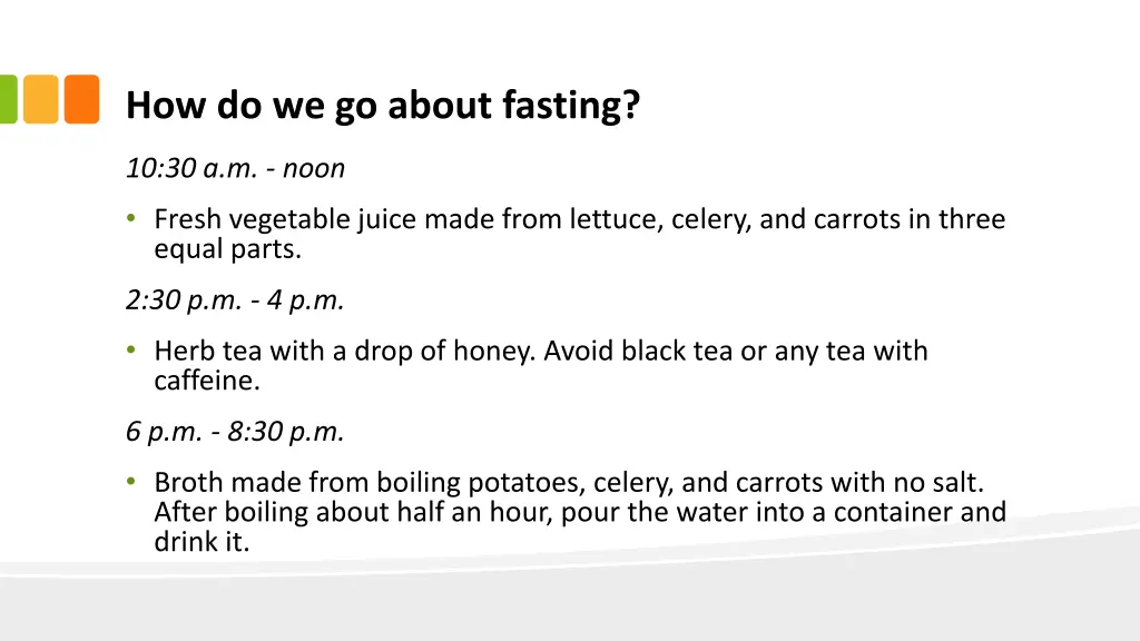 how do we go about fasting 6