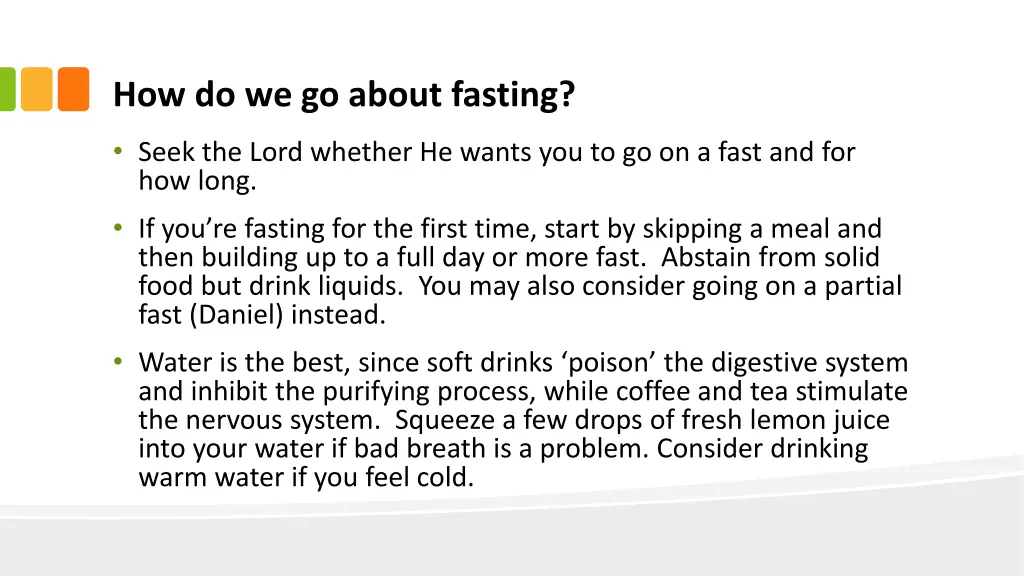 how do we go about fasting