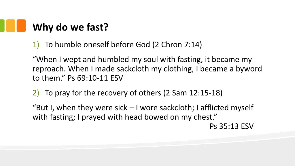why do we fast