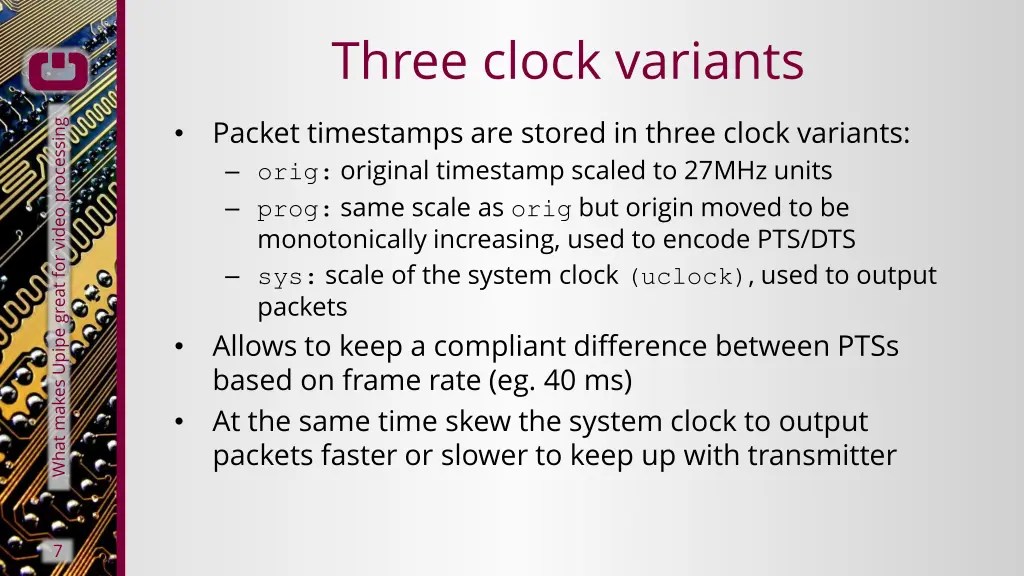 three clock variants