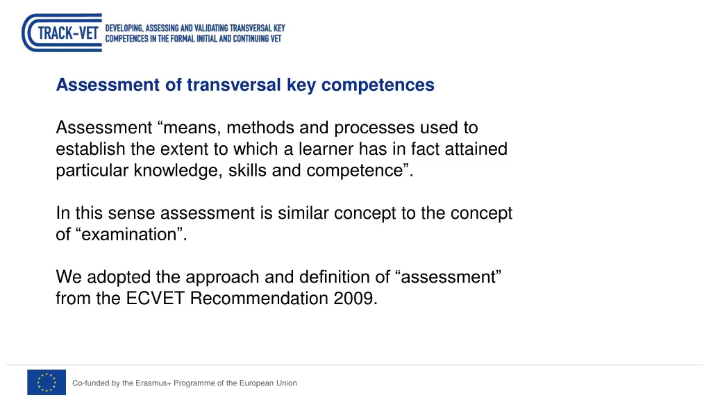 assessment of transversal key competences